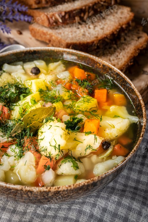 Preview: Homemade Italian minestrone soup.