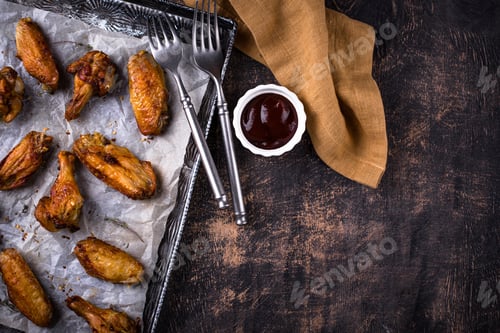 Preview: Baked spicy chicken wings with sauce