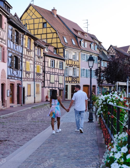 Preview: Beautiful view of colorful romantic city Colmar, France, Alsace