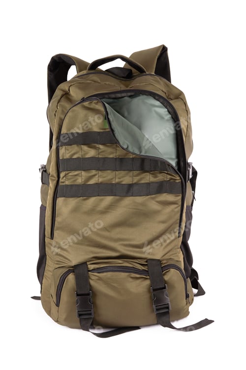 Preview: Camouflage backpack for the forest and military backpack isolated n white