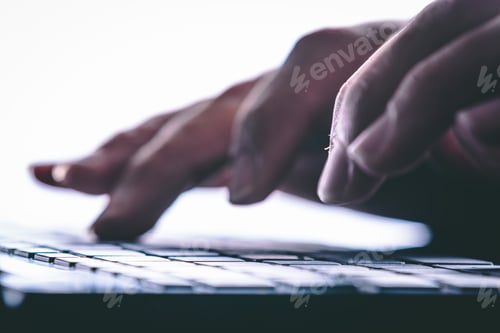 Preview: Hands typing on the computer keyboard. Modern style