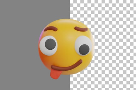 Preview: Silly Out Tongue Emoji 3D Icon