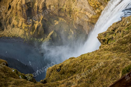 Preview: High angle view of Skogafoss waterfall, Iceland