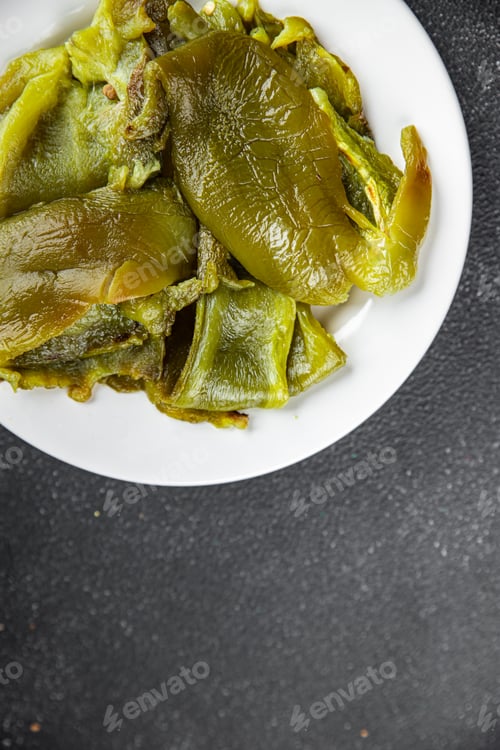 Preview: pepper baked vegetable snack meal food on the table copy space food background rustic top view