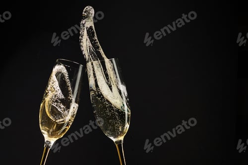 Visualização: Feliz Ano Novo. Champagne Splash comemorativo