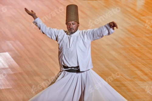 Preview: Dervish spirituality ceremony in Mevlana culture center. Sema. Konya, Turkey