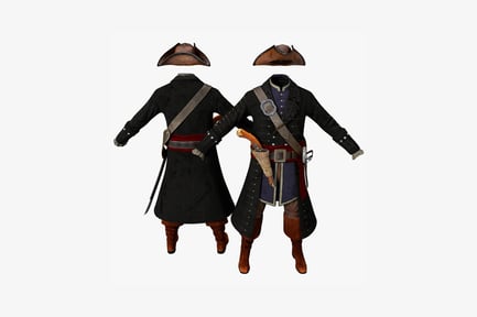 Preview: Two figures in medieval attire with swords