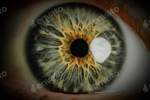 Preview: Macro shot of a stunning green and yellow eye