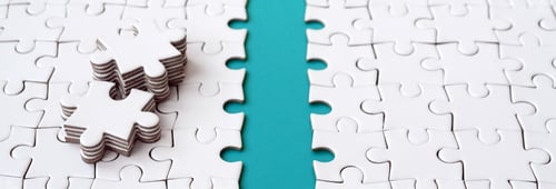 Preview: The blue path is laid on the platform of a white folded jigsaw puzzle