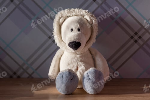 Preview: Lonely plush teddy bear for children in the room