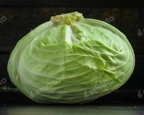 Preview: Cabbage Green, Healthy Food (Delicious Fresh Vegetable) Menu Concept. Food Background. Top View