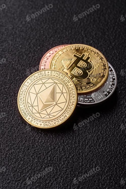 Preview: Ethereum cryptocurrency dummy in the form of a round iron coin