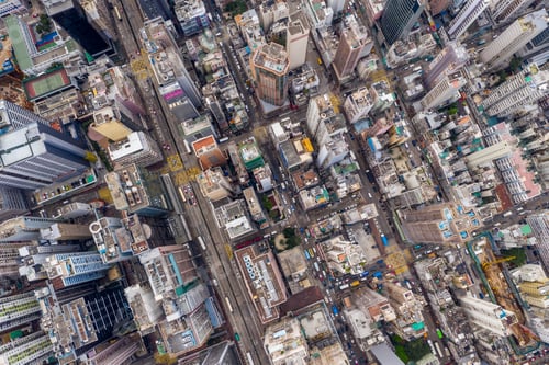 Preview: Mong Kok, Hong Kong 21 March 2019: Top view of Hong Kong city