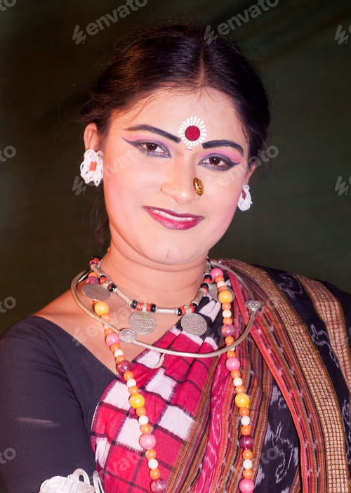 Preview: Portrait Indian traditional folk dancer.