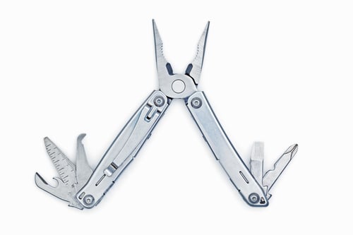 Preview: Metal multitool isolated on white