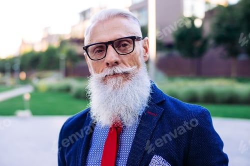 Preview: Senior hipster with stylish beard portraits