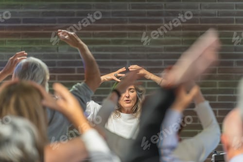 Preview: Yoga teacher doing a class for seniors