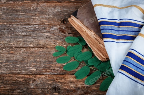 Preview: Jewish holiday prayer book High Holy Days on a wooden table