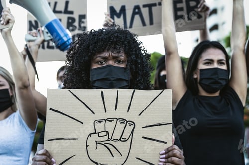 Preview: Black lives matter activist movement protesting against racism and fighting for equality