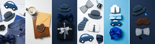 Preview: A collage of photos of men's paraphernalia, for the holiday.