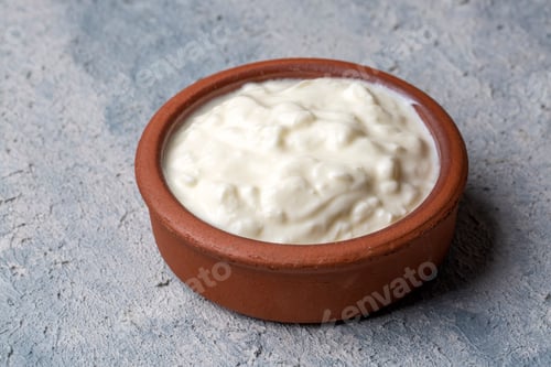 Preview: Homemade yogurt in a rustic bowl