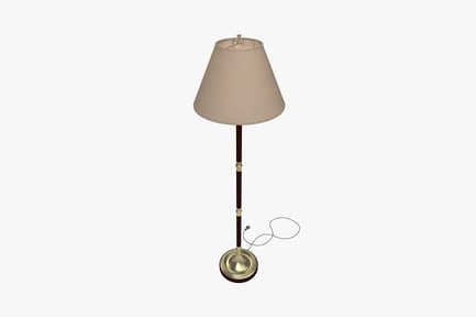 Preview: Floor lamp with round base and beige shade