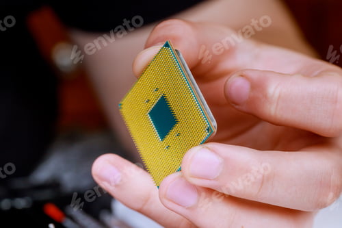Preview: Process of connecting the CPU to the processor socket on a modern computer motherboard
