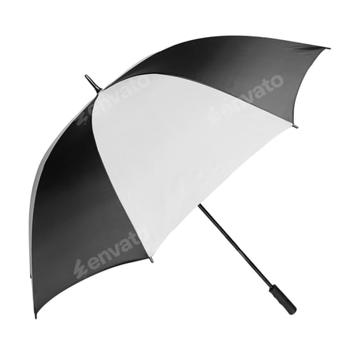 Preview: Black and White Umbrella on a Clean Background