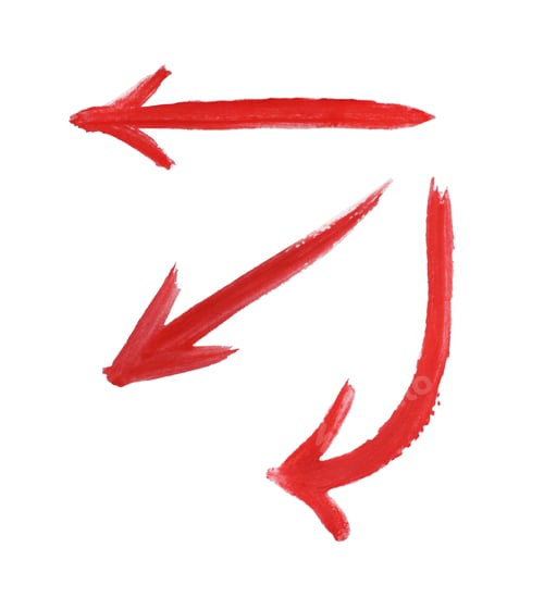 Preview: Three red arrows isolated on white, collection