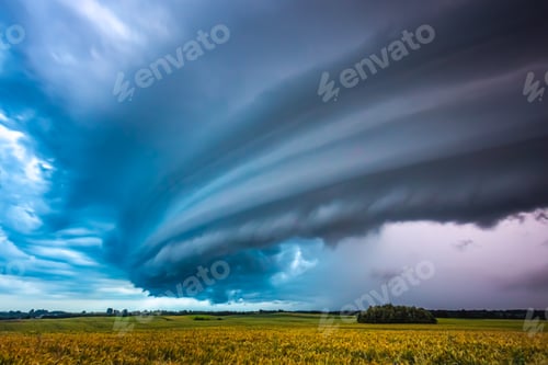 Preview: Shelf storm clouds with intense tropic rain