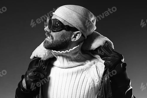 Preview: Winter Portrait Of A Man In Goggles