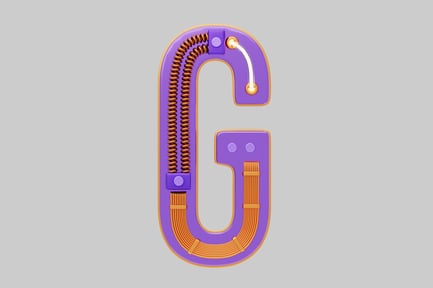 Preview: G letter cyberpunk font