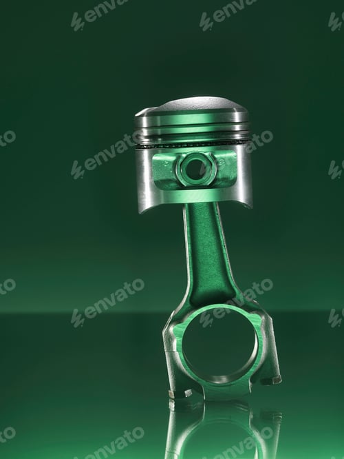 Preview: Car piston on green background
