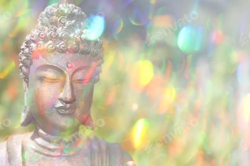 Preview: Buddha Statue in Outdoor Garden With Blurred Background