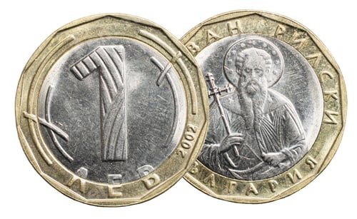 Preview: one bulgarian lew coin isolated on white background