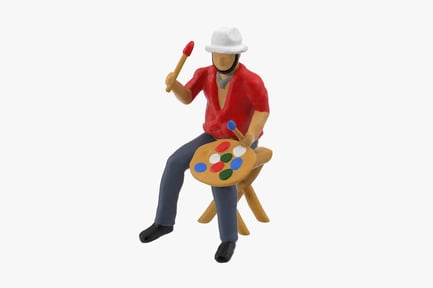 Preview: Seated Miniature Artist with Palette