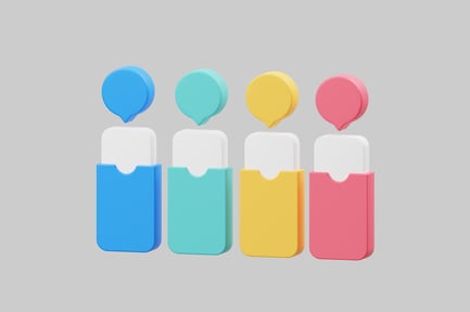 Preview: Colorful employee contact cards set