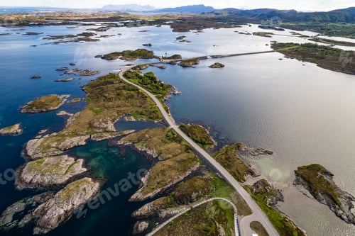 Preview: Atlantic Ocean Road aerial photography, Norway.