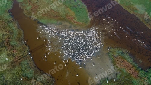 Preview: white pelicans in Danube Delta, Romania