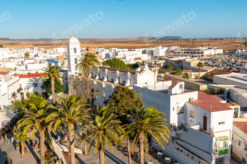 Preview: View of the Church of Santa Catalina from the Torre de Guzman in Conil de la Frontera, Cadiz