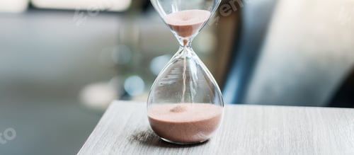 Preview: Hourglass on table office with copy space,