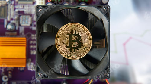 Preview: Gold Bitcoin electronic computer processor board