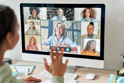 Preview: African teen school girl distance learning during online class with teacher.