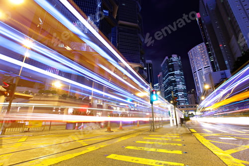Preview: Fast moving car light in Hong Kong at night