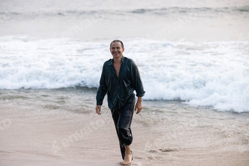 Preview: A man is carelessly swimming in the ocean.