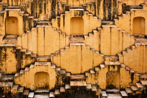 Preview: Stairs of Panna Meena ka Kund stepwell in Jaipur, Rajasthan, India