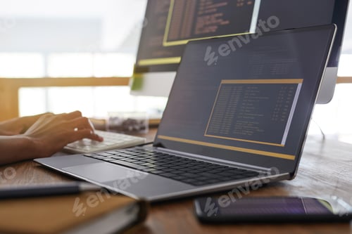 Preview: IT Developer Writing Code Background