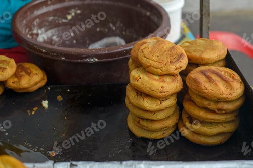 Preview: Stall selling gorditas. Mexican street food.