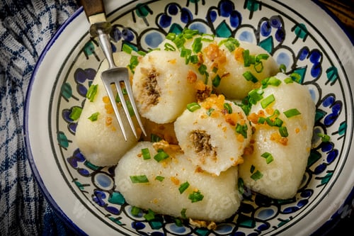 Preview: Potato dumplings stuffed with minced meat