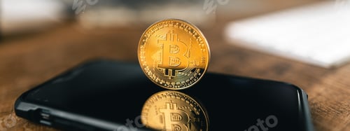 Preview: Crypto coins on gold background